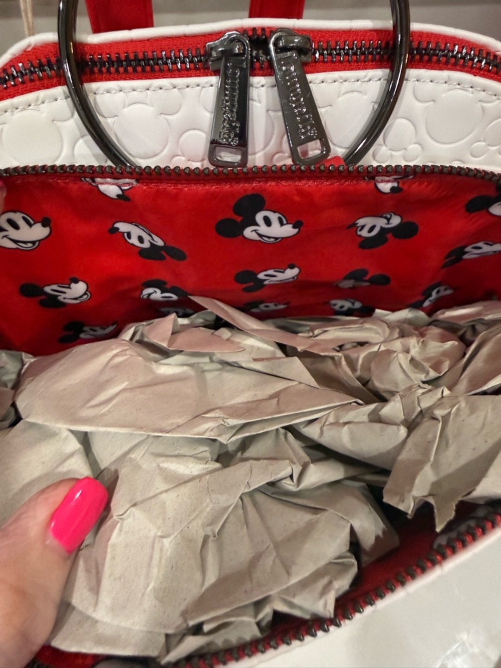 Loungefly Disney Mickey Mouse Embossed with Figural Handle Mini Backpack 🆕🆕🆕 - Picture 9 of 13